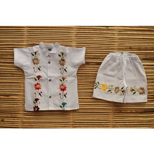 baby guayabera kid mexican shirt, beach kid cloth, comfy baby, mexican baby set, embroidery set baby, kid