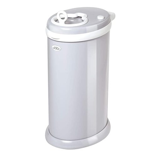 Ubbi Steel Diaper Pail, Odor Locking, No Special Bag Required, Award-Winning, Registry Must-Have, Gray