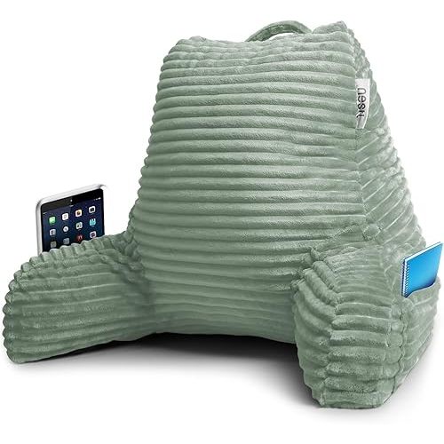 Nestl Reading Pillow for Bed Adult – Back Pillow for Sitting in Bed, Standard Bed Pillows for Sitting Up in Bed, Foam Bed Chair Pillow, Sage Green Bed Rest Pillow