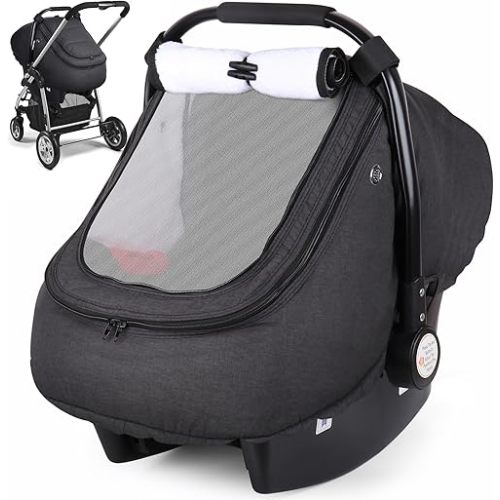 Rquite Baby Car Seat Cover, Waterproof, Black