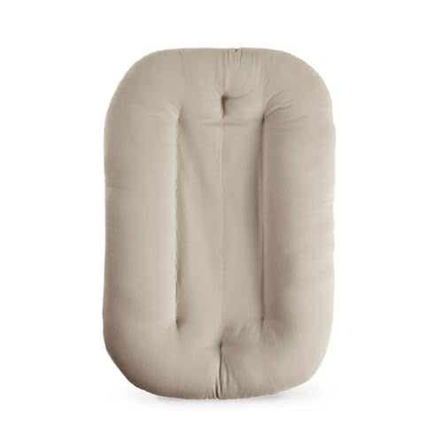 Baby Lounger for Newborn, Bionic Design Baby Lounger, Soft Organic Cotton Breathable Lounger for Infants 0-18 Months (Cream Grey)