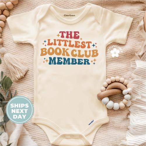 The Littlest Book Club Member Onesie®, Book Club Baby Bodysuit, Future Bookworm Onesie® (LC-ABM329)