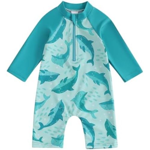 Toddler Infant Baby Boy 4th of July Swimsuit Newborn Rash Guard Boys Girls One Piece Zipper Bathing Suit Swimwear with Hat