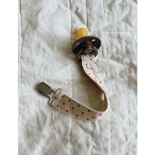Pacifier Clip in Red Dot