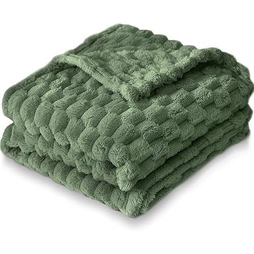 HOMRITAR Baby Blanket for Boys Girls 3D Flannel Fleece Fluffy Blanket for Baby Soft Plush Breathable Bed Blanket for All Season Toddler Infant or Newborn Receiving Blanket (30 x 40 Inch, Olive Green)