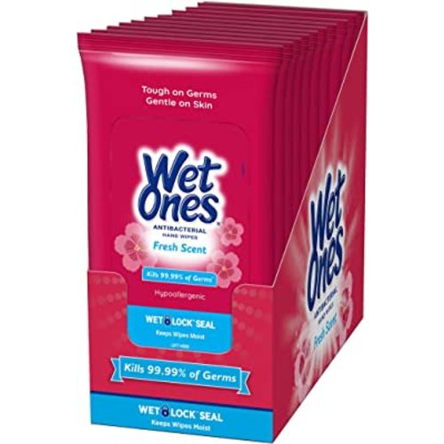 Wet Ones Antibacterial Hand Wipes Case, Fresh Scent | 20 ct. Travel Size (10 pack)
