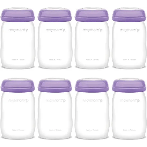 Maymom Storage Bottles Compatible with Lansinoh Pumps, Widemouth Version; Replace or Compatible with Laninoh Momma Bottles; 8 ct, 5oz