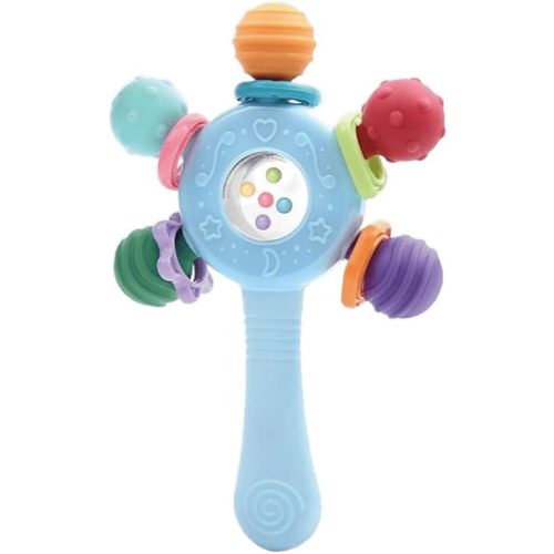 Itreatu Baby Sensory Toy for 0-6 Months,Montessori Early Education Toy,Teething Toy for 3-6 Months,6-12 Months, Rattle Stick Toy,Baby Rattle, Grasp Training Toy, Baby Teething Toys,Newborn Toys (Blue)