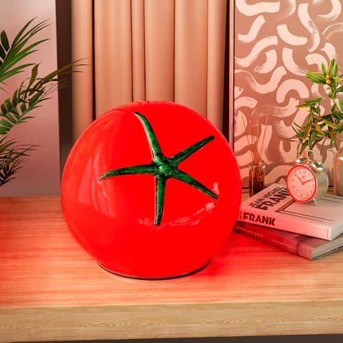 NEWFLY Cute Table Lamp for Bedroom, Large Tomato Bedside Nightstand Lamp, Dimmable Vintage Side Table Lamp Unique Funky Fruit Lamp, Aesthetic Room Home Decor for Living Room Kitchen