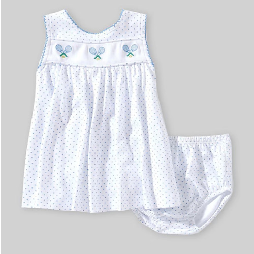 Edgehill Collection Baby Girls Polka Dot Embroidered Tennis Racquet Dress | Dillard's