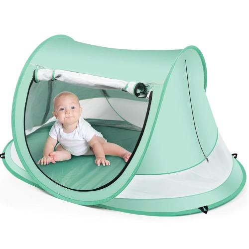 Baby Beach Tent,Large Pop Up Beach Tent Sun Shade for Beach,Portable Baby Travel Tent with Mosquito Net,Indoor Baby Play Tent,UPF 50+ UV Protection Sun Shelters for Infants