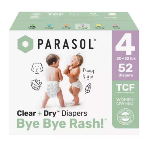 Parasol Clear+dry Natural Disposable Diapers - Size 2 - 80ct