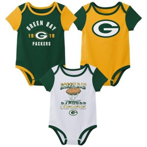 NFL Green Bay Packers White Newest Fan 3pk Bodysuit - 6-9M