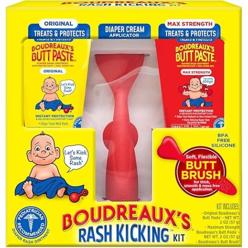 Boudreaux's Butt Paste Complete Rash Kicking Kit, Diaper Rash Cream Ointments for Baby & Applicator