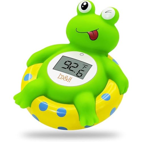 b&h Baby Bath Thermometer & Room Thermometer – Easy to Read Display | BPA-Free| Fahrenheit or Celsius | Digital Water Thermometer Floating Bathing Toy Shower Gift for Infant Newborn