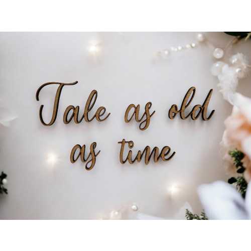 Tale as Old as Time Wall Wooden Sign Nursery Decor Kids Playroom Interior Design Book Corner Story Time Reading Nook Decoration Beauty Beast