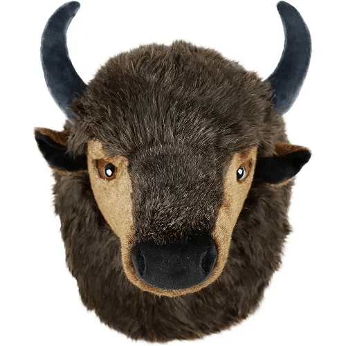 Brillo The Bison - 15 Inch Large Stuffed Animal Plush Buffalo Head Trophy Wall Mount Bust