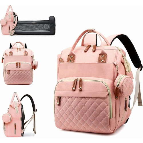 Diaper Bag with Changing Station, Waterproof 3 in 1 Baby Diaper Backpack with Foldable Changing Pad, Large Travel Back Pack for Baby Girl Boy, Baby essentials