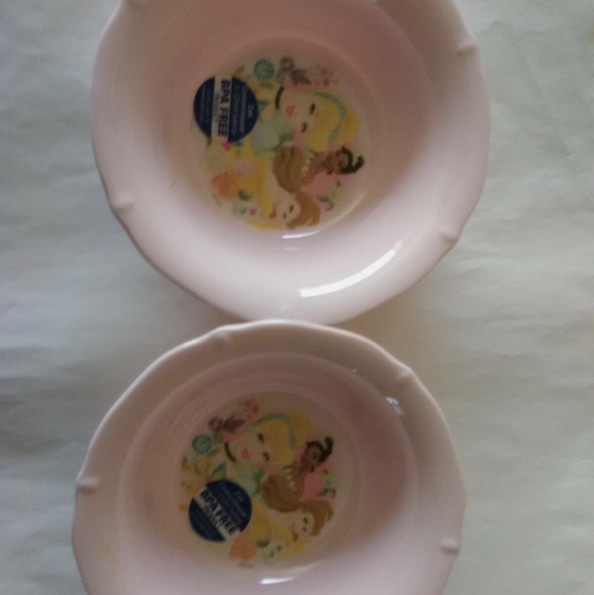 disney princess peach color melomine bowl ~ 2 pc set