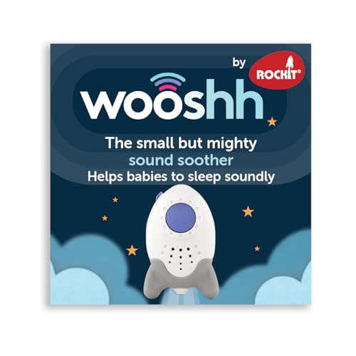 Wooshh by Rockit. Portable Rechargeable Baby Sleep-aid Sound Machine 8 Calming Sounds 4 Volume Levels- All Night Mode- White Noise for Adults, Kids & Baby