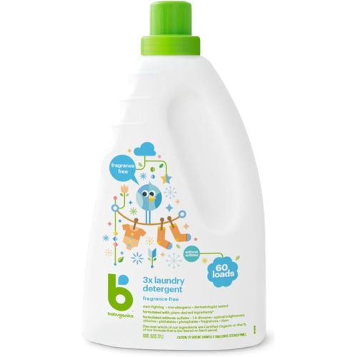 Baby Laundry Detergent, Liquid Laundry Detergent, Fragrance Free, 60 Fl Oz