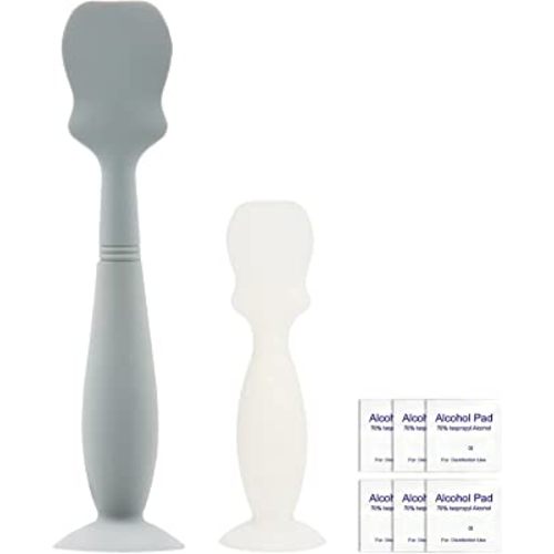 2 Pack Baby Diaper Cream Brush, Diaper Cream Spatula with Cleaning Alcohol Pads, Baby Bum Brush for Butt Paste Diaper Cream, Diaper Cream Spatula Applicator Silicone Baby Butt Paste Spatula for Babies, Newborn