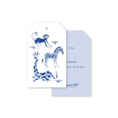 Blue Safari Animal Gift Tags