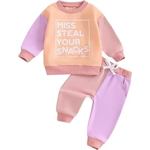 TheFound Toddler Baby Girl Clothes 6 12 18 Months 2T 3T 4T Long Sleeve Pullover Sweatshirt Pants Infant Fall Winter Outfit