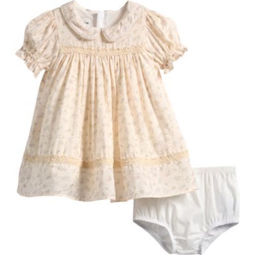 Floral Puff Sleeve Dress & Bloomers Set, 12M