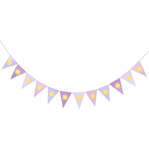 Highchair Banner for 1st Birthday - Purple Sun Flag Banner, Purple Sun Hanging Bunting Banner, Purple Sun Birthday Party, Photo props,Purple Birthday Decoration (Flag Banner)
