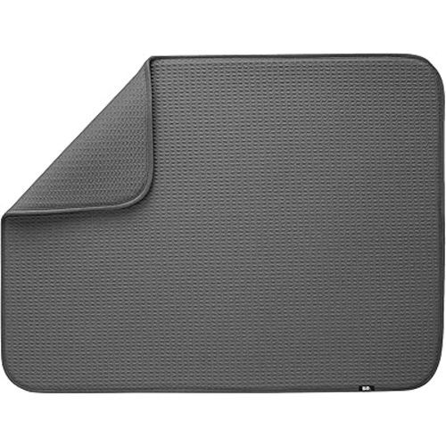 S&T INC. Dish Drying Mat XL, Highly Absorbent Microfiber Kitchen Counter Mat, Dish Drying Pad for Dishes, Utensils, Pots and Pans, Extra Large 18" x 24", Charcoal