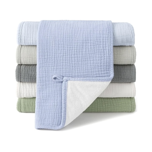 Bearmoss 100% Cotton Muslin Burp Cloths Sets 6 Pack 20x10inch Large Burping Clothes Extra Soft Absorbent for Newborn Unisex Baby Girls and Boys (Summer) : Amazon.com.au: Baby