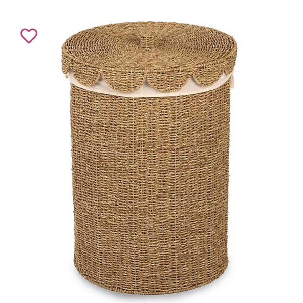 Seagrass Scalloped Top Laundry Hamper | Kirklands Home