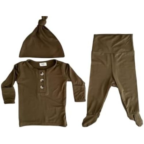 Coming Home Outfit and Hat Set for newborn boy and newborn girl, soft and stretchy gender neutral baby clothes, layette