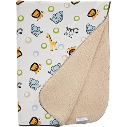 Bedtime Originals Jungle Buddies Velour Sherpa Blanket , Original Version , 30x40 Inch (Pack of 1)