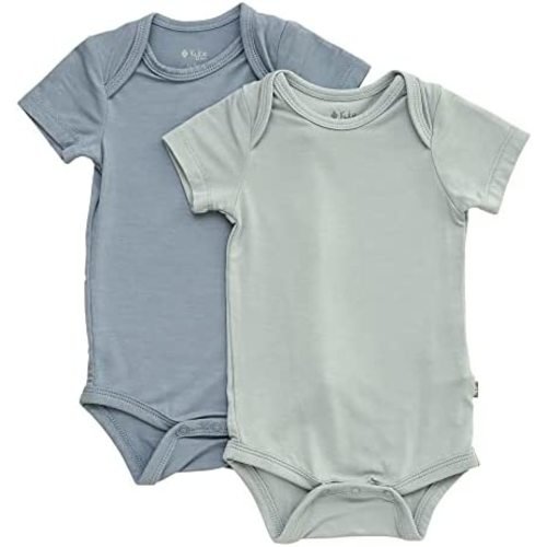 KYTE BABY Unisex Bodysuits, 2-Pack Short Sleeve Baby Bodysuits, 97% Rayon made from Bamboo, 3% Spandex