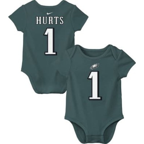 Newborn & Infant Nike Jalen Hurts Midnight Green Philadelphia Eagles Player Name & Number Bodysuit