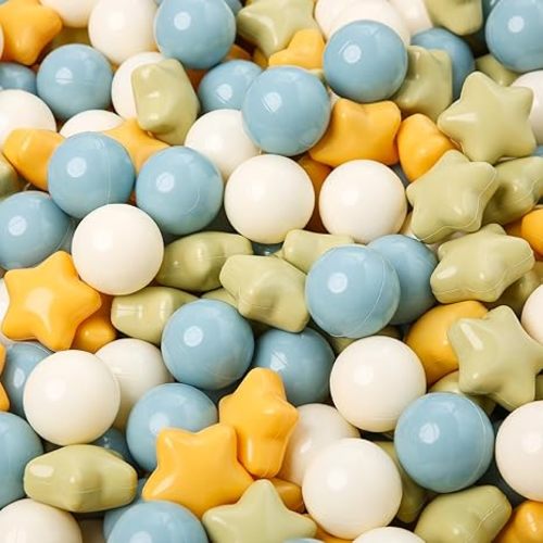 Star Ball Pit Balls 50 100 200 500 for Toddlers - Ball Pit Ball Shapes for Boys Girls Fun, Birthday Party, Christmas Decoration