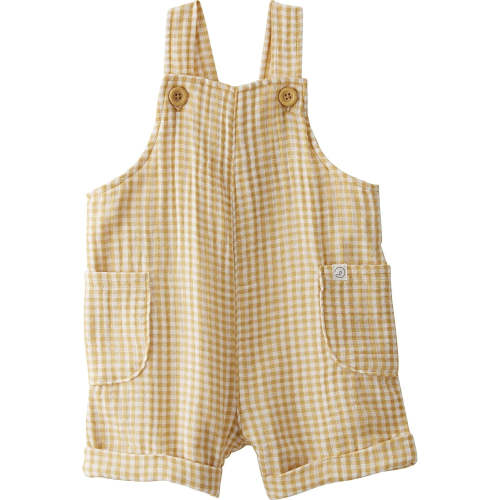 Little Planet Organic Cotton Shortall – 6M Ochre Gingham