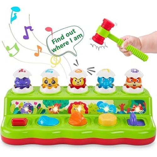 1 Year Old Toys for Boys Girls Birthday Gift, Baby & Toddler Toys, Cause and Effect Pop Up Toy with Music and Light for Toddlers 1-3, Toddler Learning Educational Montessori Toys for 1+ Year Old