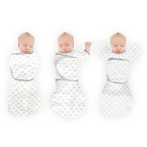 SwaddleDesigns 6-Way Omni Swaddle Sack Arms Up Swaddle for Newborn, More Options to Calm Startle Reflex, Improves Sleep, Easy Transition Baby Sleep Sack, Small, 0-3 Mo, 6-12 lbs, Tiny Lambs