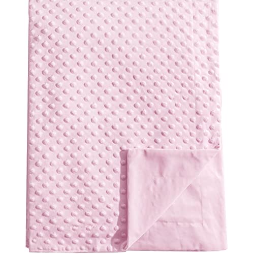 david's kids Minky Baby Blanket for Girls, 40x50 Inches Soft Lightweight Micro Fleece Baby Blanket with Double Layer, Dotted Backing, Breathable Receiving Blanket for Newborns, Pink