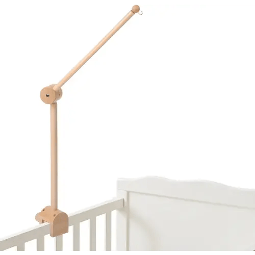 Baby Crib Mobile Arm, Nicemer Wooden Mobile Arm for Crib 31 inches, 3D 360° Adjustable, Mobile Hanger for Crib Baby Boy Girl Nursery Decor