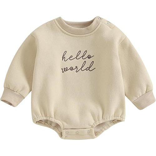 Baby Boy Girl Sweatshirt Bubble Romper Long Sleeve Oversized Sweater Onesie Newborn Warm Winter Outfit Clothes