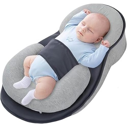 Baby Wedge Pillow for Newborn, Baby Lounger Pillow, Acid Reflux Breastfeeding Pillow for Bottle Feeding, Tummy Time