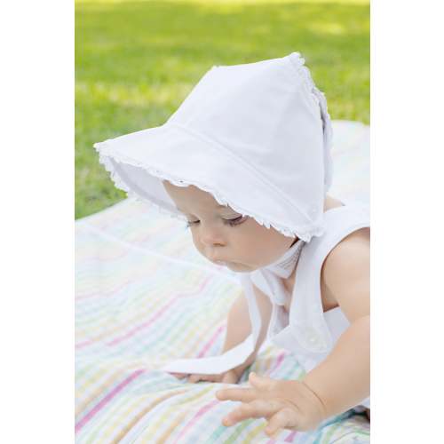 Catesby Country Club Bonnet - Worth Avenue White with Eyelet