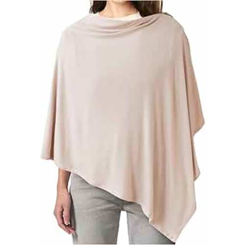 Konssy Knit Nursing Cover for Breastfeeding, 360 Full Privacy Breathable Breastfeeding Cover, Multi-use Carseat Canopy(Beige)