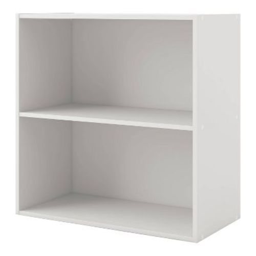 24/7 Shop At Home 24" Silkpath Modern 2 Tier Stackable and Modular Bookcase White: MDF Open Shelving Unit