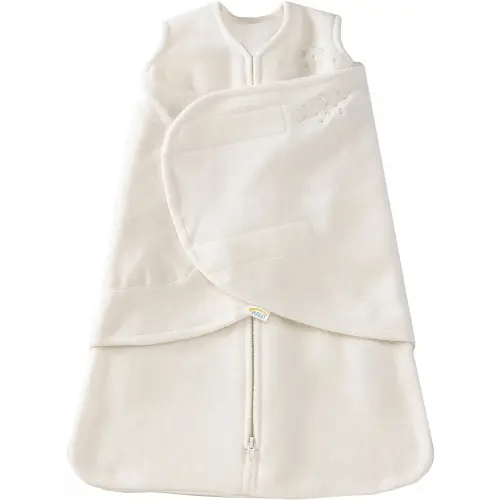 HALO Micro-Fleece Sleepsack Swaddle, 3-Way Adjustable Wearable Blanket, TOG 3.0, Cream, Newborn, 0-3 Months
