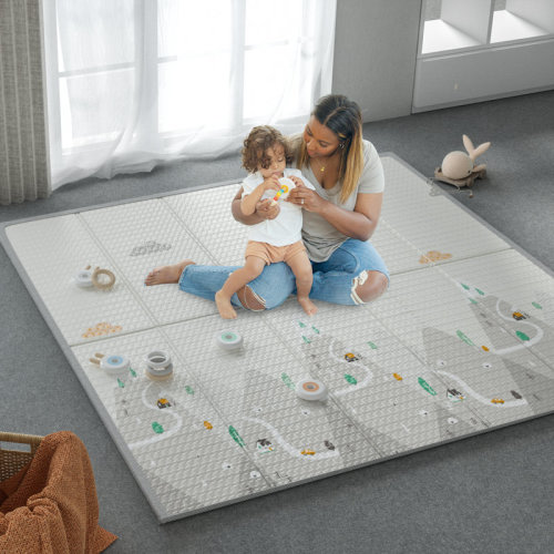 Pkinoicy Baby Play Mat, 59"x59" Foldable & Reversable Play Mat, 0.4" Thick Waterproof Foam Play Mat & Reviews | Wayfair